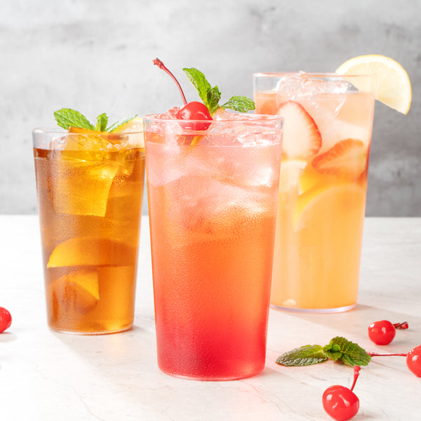 Restaurantware Bev Tek 16 Oz SAN Plastic Tumbler - Pebbled - 3 1/4" X 3 1/4" X 5 3/4" - 12 Count Box