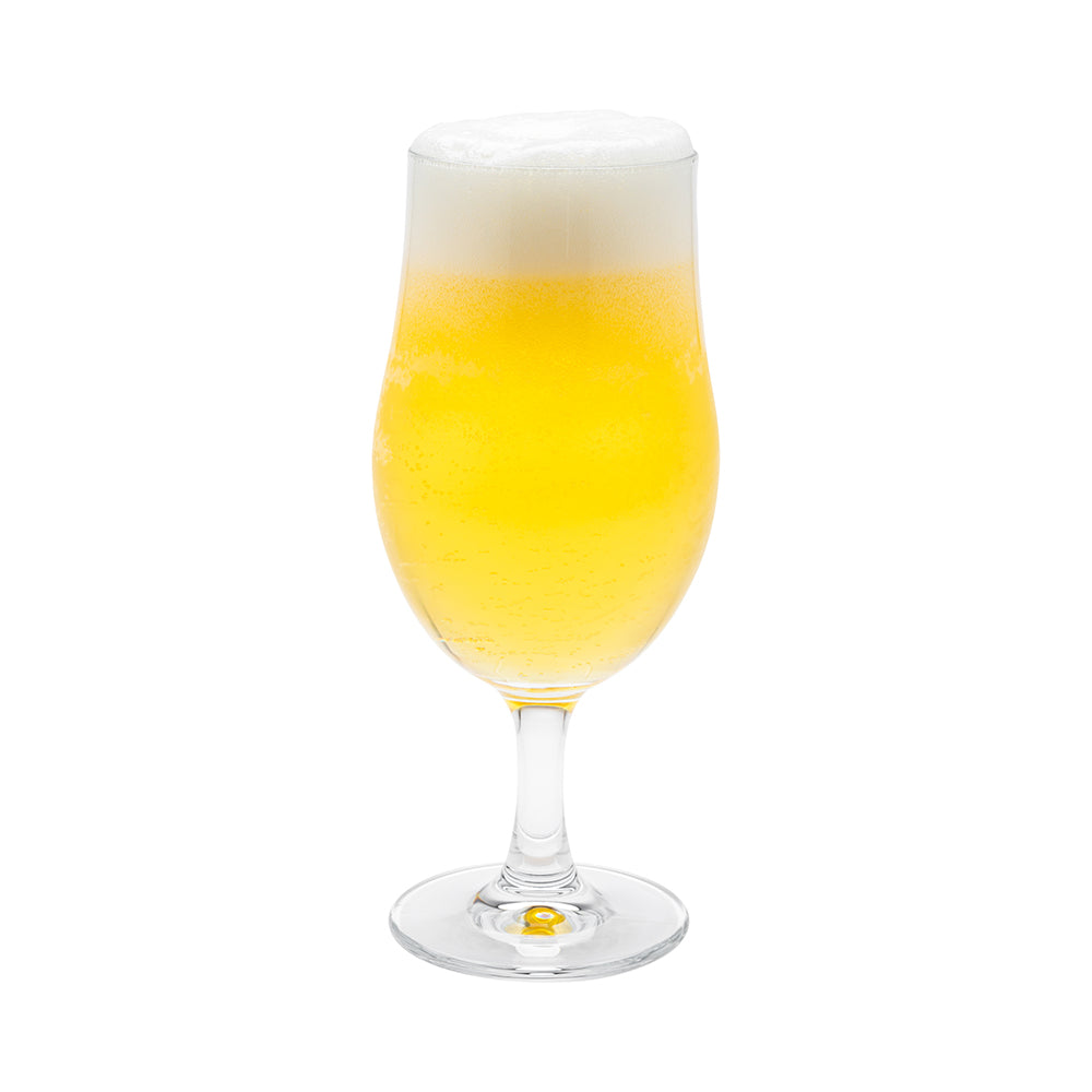 restaurantware Bev Tek 18 oz Beer Glass - Stemmed Pilsner - 3 1/2" x 3 1/2" x 8" - 12 count box