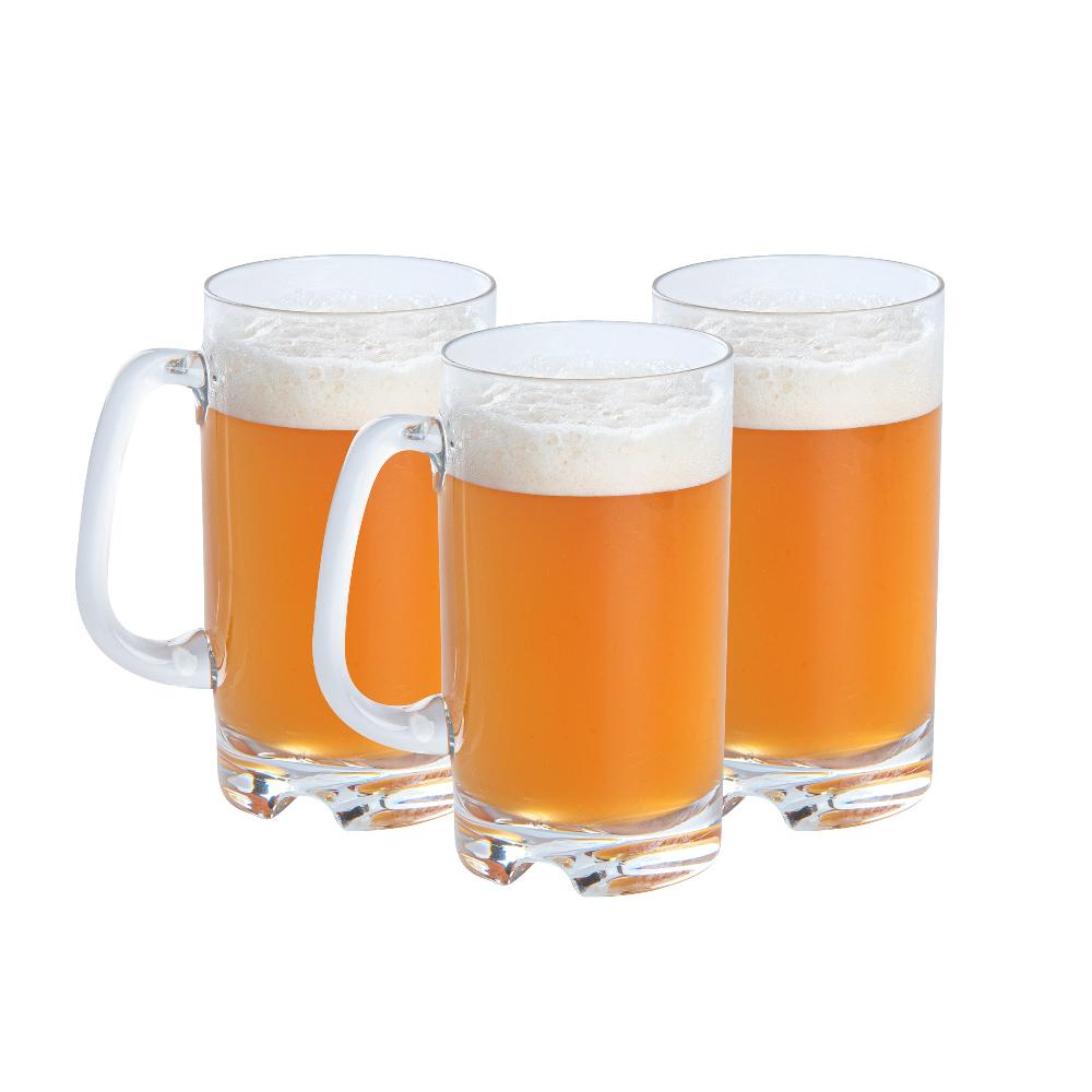 restaurantware Bev Tek 18 oz Polycarbonate Beer Mug - 4 3/4" x 3 1/4" x 6" - 48 count box