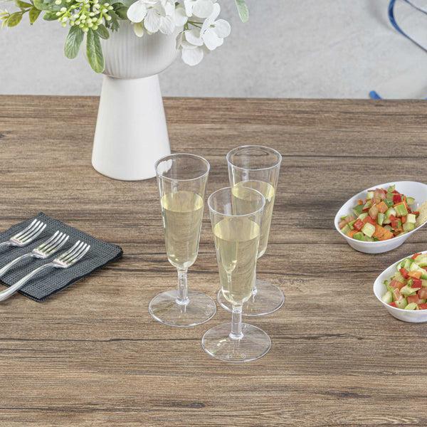 Restaurantware Bev Tek 2 Oz Round Clear Plastic Mini Champagne Glass - 2" X 2" X 5" - 100 Count Box
