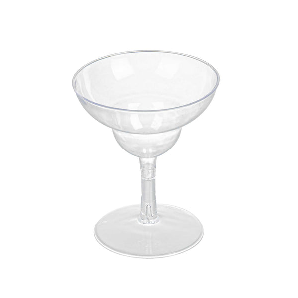 Restaurantware Bev Tek 2 Oz Round Clear Plastic Mini Margarita Glass - 2 3/4" X 2 3/4" X 3 1/4" - 100 Count Box