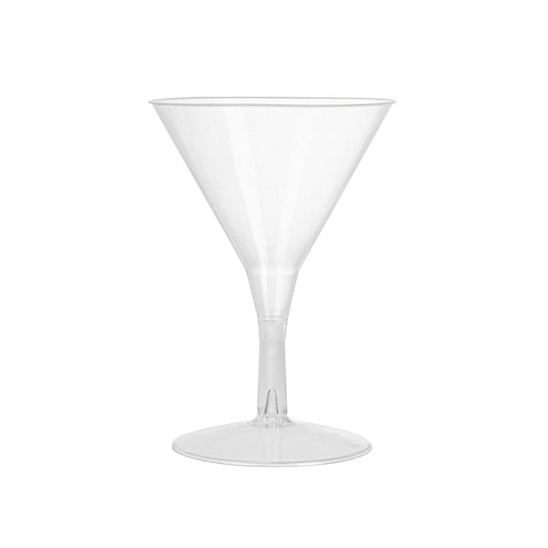 Restaurantware Bev Tek 2 Oz Round Clear Plastic Mini Martini Glass - 2 1/2" X 2 1/2" X 3 3/4" - 100 Count Box