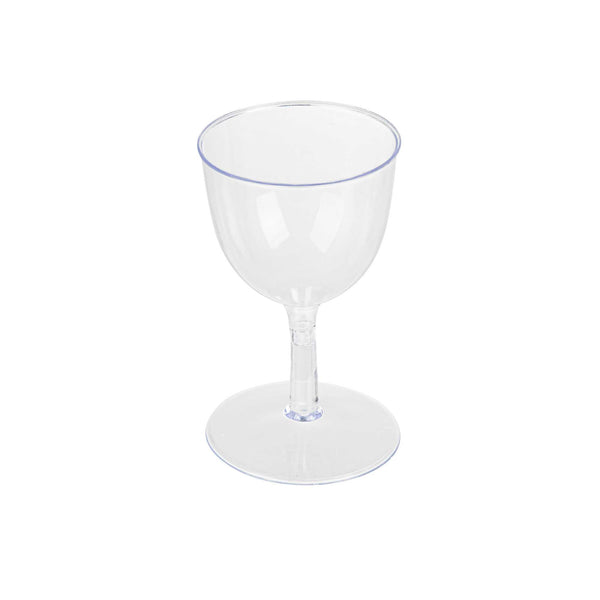 Restaurantware Bev Tek 2 Oz Round Clear Plastic Mini Wine Goblet - 2" X 2" X 2 1/2" - 100 Count Box