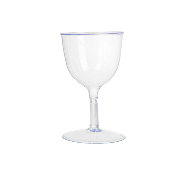 Restaurantware Bev Tek 2 Oz Round Clear Plastic Mini Wine Goblet - 2" X 2" X 2 1/2" - 100 Count Box