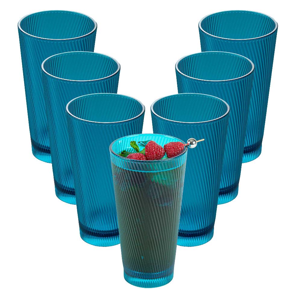 restaurantware Bev Tek 20 oz Blue SAN Plastic Tumbler - 48 count box