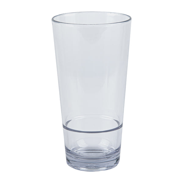 Restaurantware Bev Tek 20 Oz Clear SAN Plastic Cooler Glass - 3 1/2" X 3 1/2" X 6 1/2" - 50 Count Box