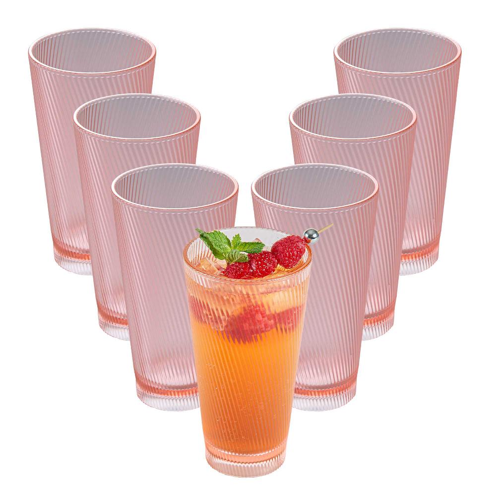 restaurantware Bev Tek 20 oz Pink SAN Plastic Tumbler - 48 count box