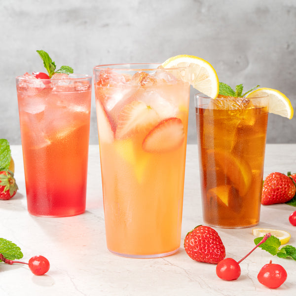 Restaurantware Bev Tek 20 Oz SAN Plastic Tumbler - Pebbled - 3 1/2" X 3 1/2" X 6 1/2" - 12 Count Box