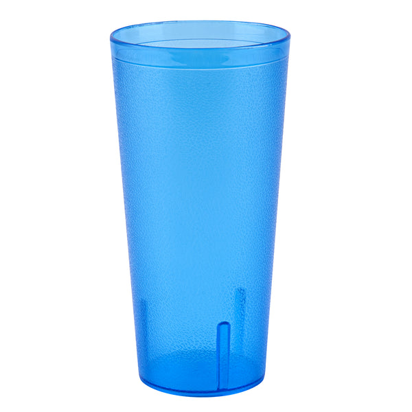 Restaurantware Bev Tek 24 Oz Blue SAN Plastic Tumbler - Pebbled - 3 1/2" X 3 1/2" X 7" - 50 Count Box