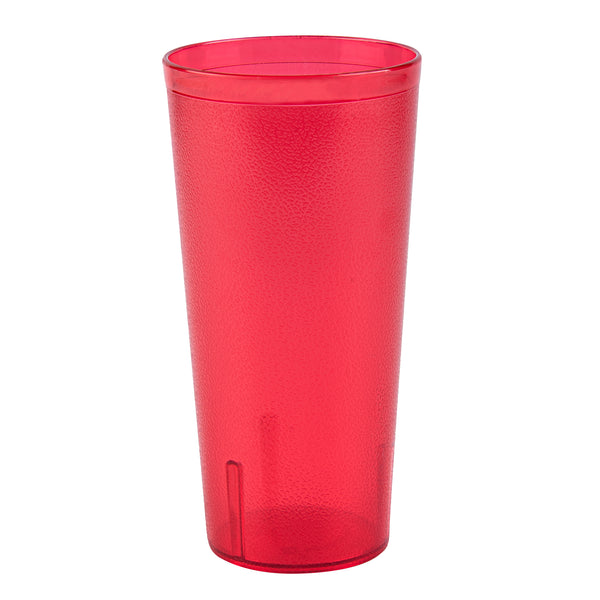 Restaurantware Bev Tek 24 Oz Red SAN Plastic Tumbler - Pebbled - 3 1/2" X 3 1/2" X 7" - 50 Count Box