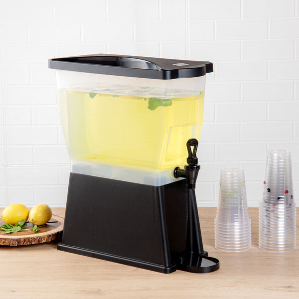 Restaurantware Bev Tek 3 Gal Black Beverage Dispenser - 16" X 8" X 21" - 1 Count Box