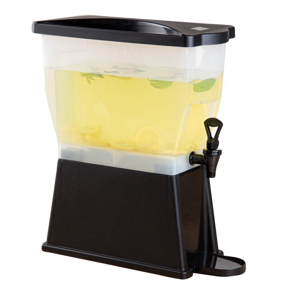 restaurantware Bev Tek 3 gal Black Beverage Dispenser - 16" x 8" x 21" - 1 count box