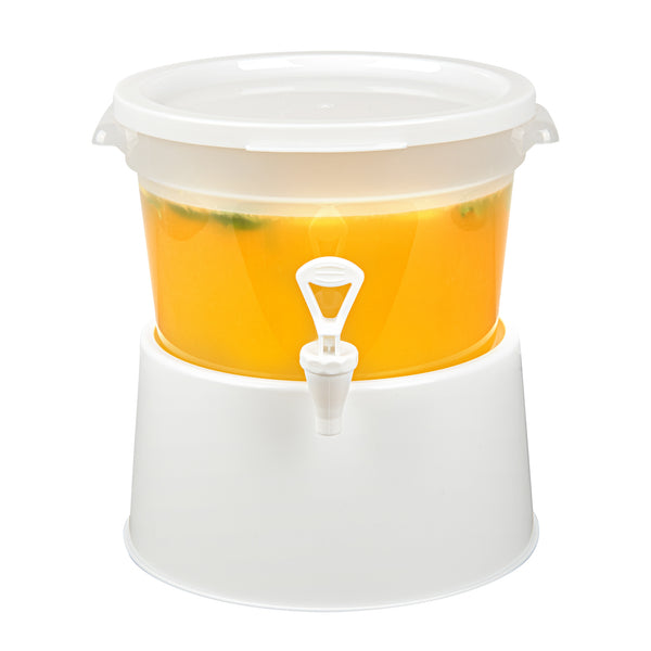 Restaurantware Bev Tek 3 Gal Round Clear Plastic Beverage Dispenser - 12 1/2" X 12 1/2" X 8 3/4" - 4 Count Box