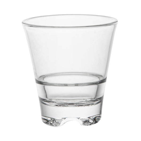 Restaurantware Bev Tek 3 Oz Polycarbonate Whiskey Glass - Stackable - 2 1/2" X 2 1/2" X 2 3/4" - 48 Count Box