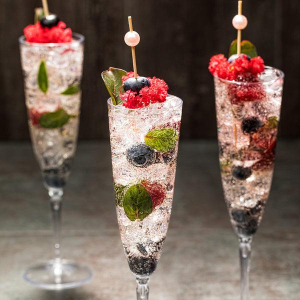 Restaurantware Bev Tek 4 Oz Clear Plastic Wedding Champagne Flute - 1-Piece - 2 1/4" X 2 1/4" X 7 1/2" - 100 Count Box