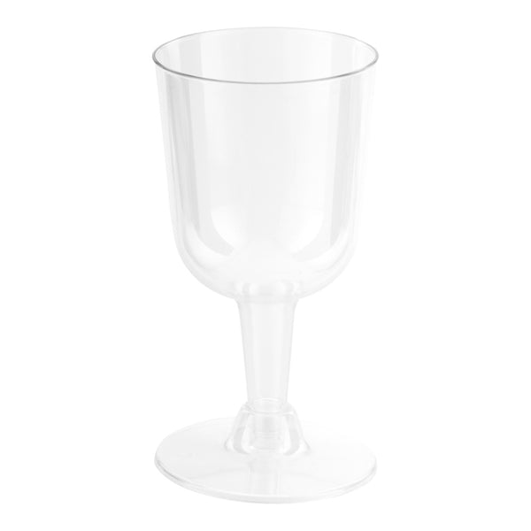 Restaurantware Bev Tek 4 Oz Round Clear Plastic Calice Wine Glass - 2 1/2" X 2 1/2" X 5" - 100 Count Box