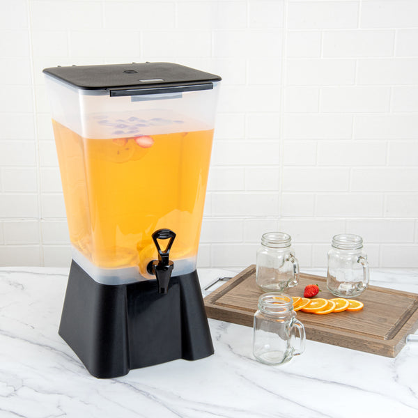 Restaurantware Bev Tek 5 Gal Black Beverage Dispenser - 12 1/2" X 11" X 22" - 1 Count Box