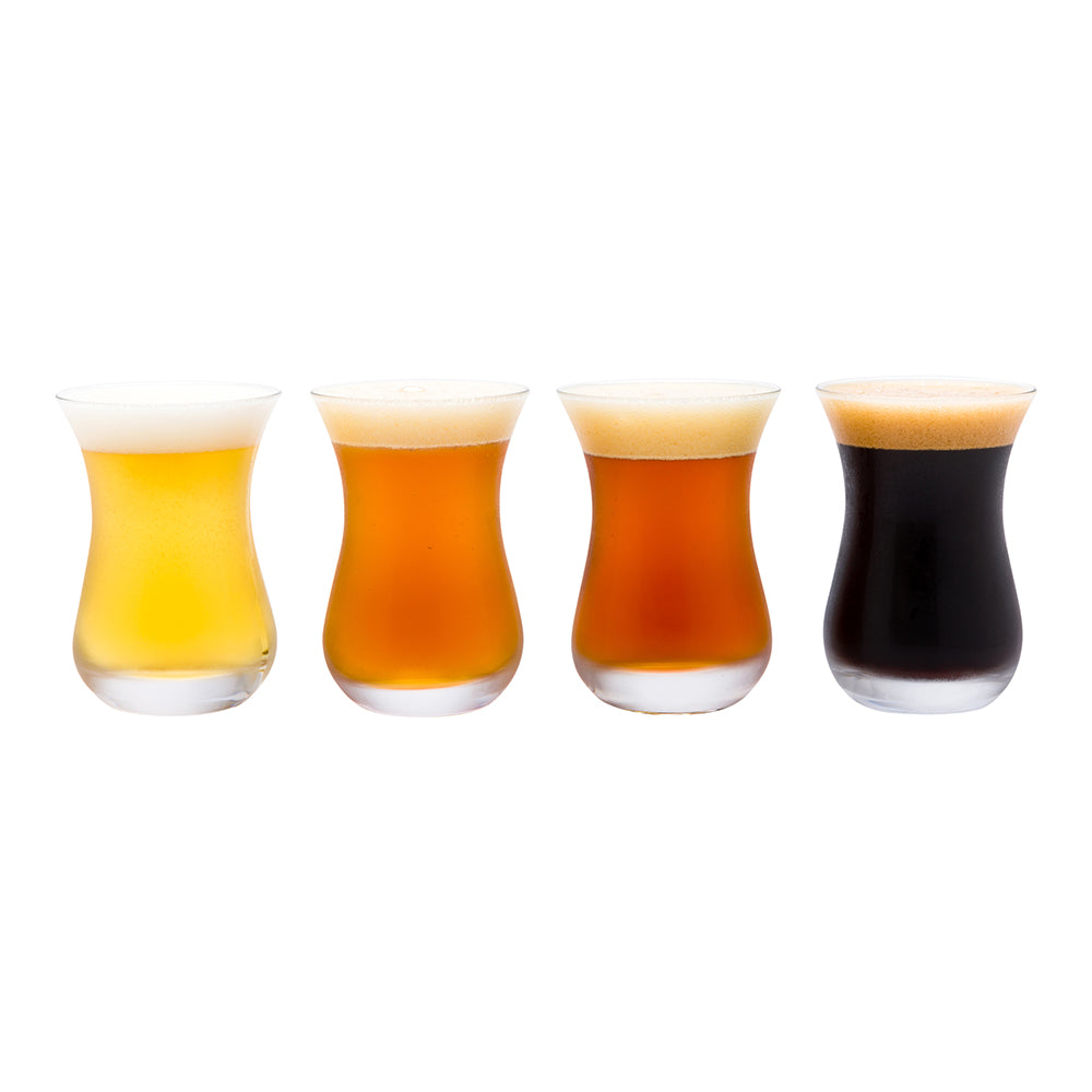 restaurantware Bev Tek 5 oz Beer Tasting Glass - 2 1/2" x 2 1/2" x 3 3/4" - 12 count box