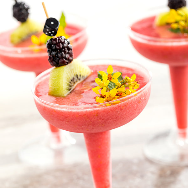 Restaurantware Bev Tek 5 Oz Round Clear Plastic Champagne Coupelle - 3 1/4" X 3 1/4" X 4 1/4" - 100 Count Box