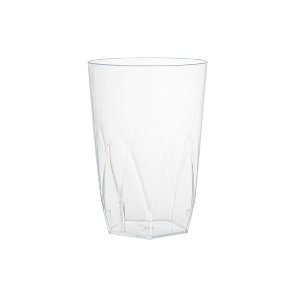 Restaurantware Bev Tek 5 Oz Round Clear Plastic Edge Glass - 2 1/4" X 2 1/4" X 3 1/4" - 100 Count Box