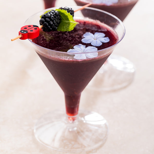 Restaurantware Bev Tek 5 Oz Round Clear Plastic Medium Martini Glass - 3 1/4" X 3 1/4" X 4" - 100 Count Box