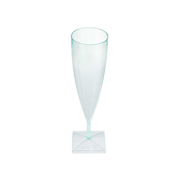 Restaurantware Bev Tek 5 Oz Seagreen Plastic Champagne Flute - 2" X 2" X 7" - 100 Count Box