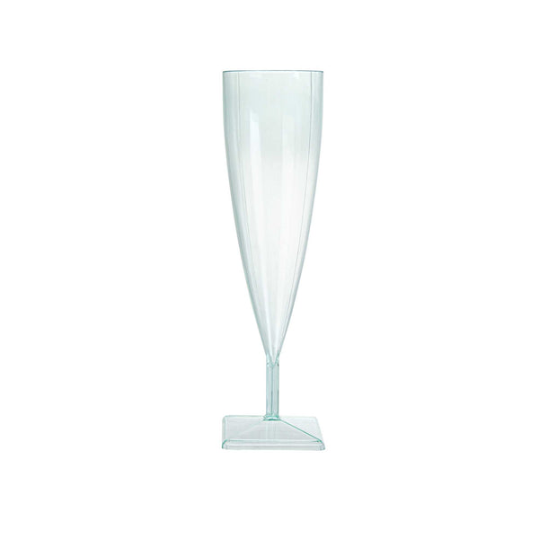 Restaurantware Bev Tek 5 Oz Seagreen Plastic Champagne Flute - 2" X 2" X 7" - 100 Count Box