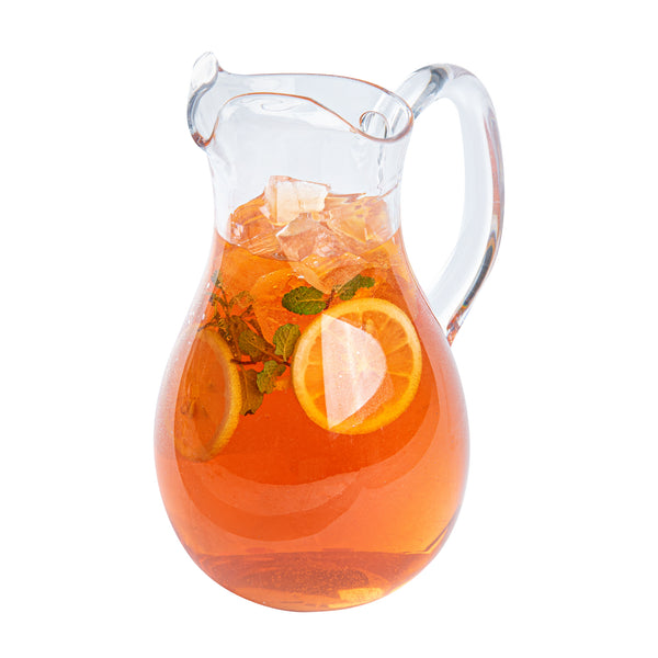 Restaurantware Bev Tek 57 Oz Clear Polycarbonate Water Pitcher - 7" X 3 1/2" X 9 1/2" - 6 Count Box