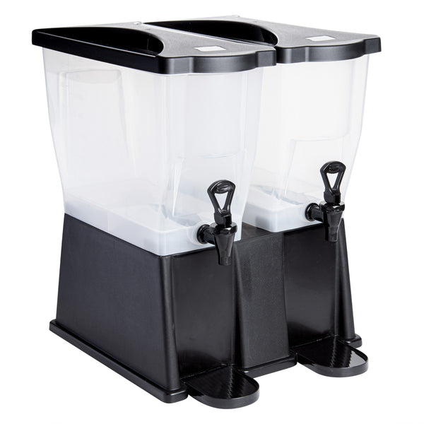 Restaurantware Bev Tek 6 Gal Black Double Beverage Dispenser - 16" X 16" X 21" - 1 Count Box