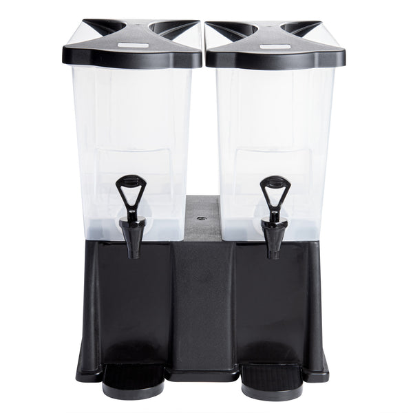 Restaurantware Bev Tek 6 Gal Black Double Beverage Dispenser - 16" X 16" X 21" - 1 Count Box