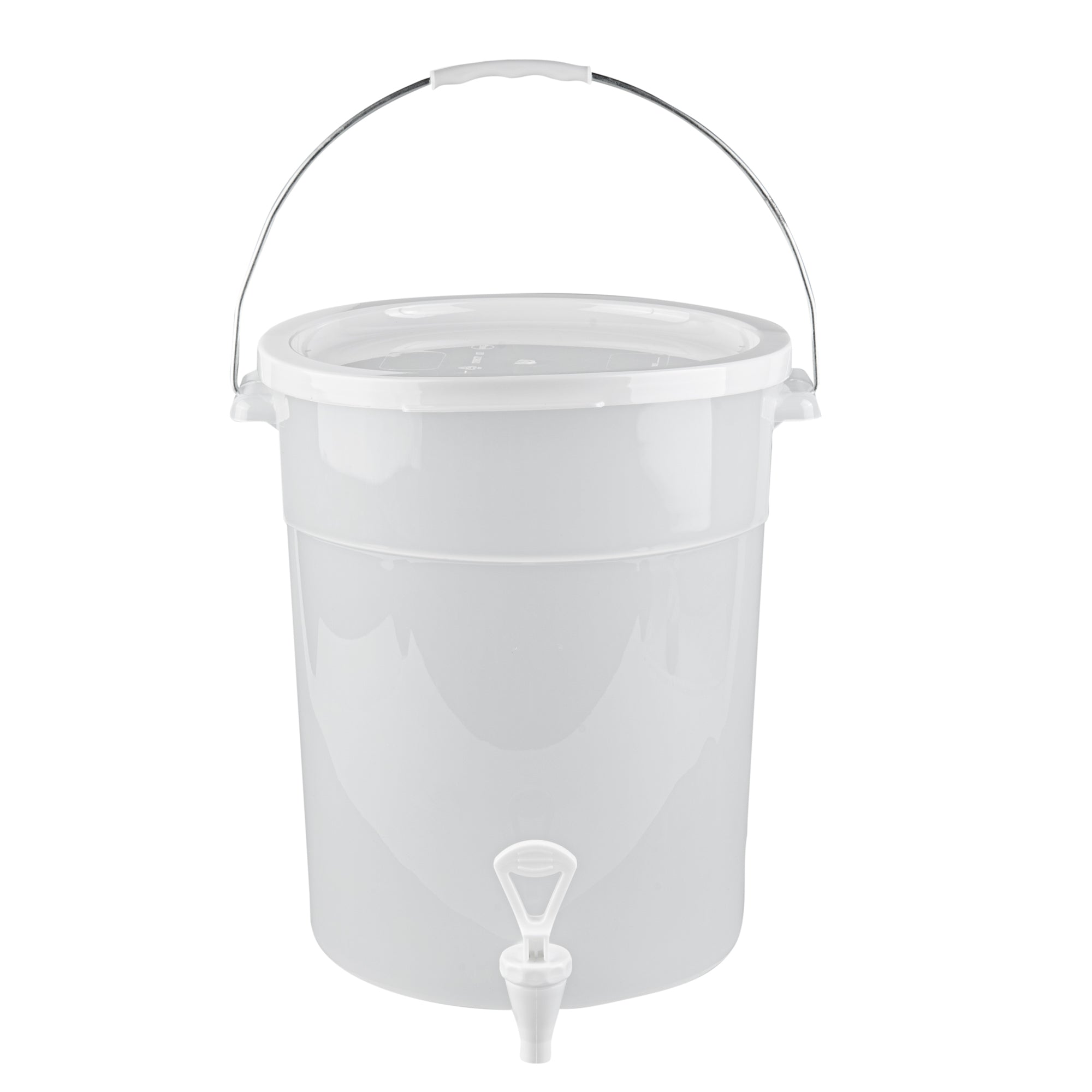 restaurantware Bev Tek 6 gal Round Clear Plastic Beverage Dispenser - 12 1/4" x 12 1/4" x 15" - 4 count box