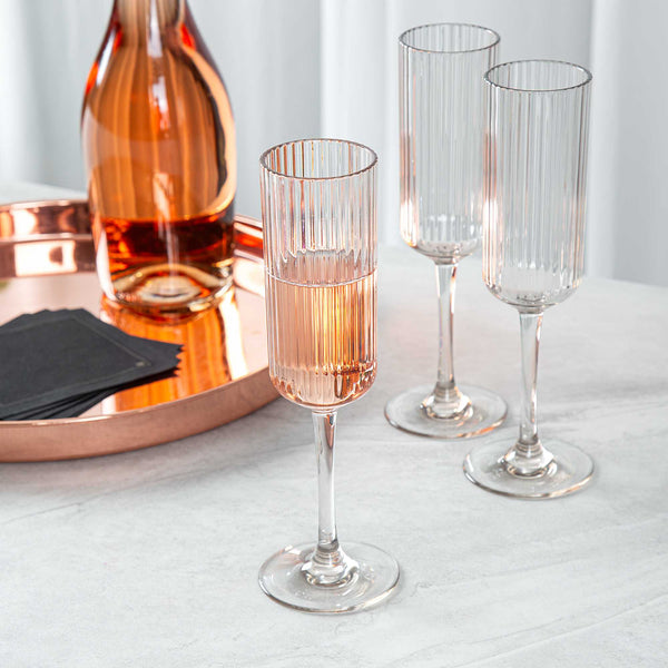 Restaurantware Bev Tek 6 Oz Clear SAN Plastic Champagne Flute - 48 Count Box