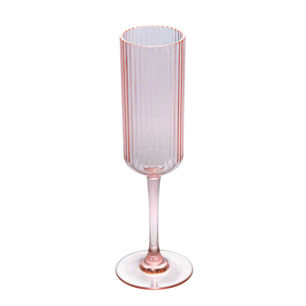 Restaurantware Bev Tek 6 Oz Pink SAN Plastic Champagne Flute - 48 Count Box
