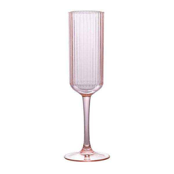 Restaurantware Bev Tek 6 Oz Pink SAN Plastic Champagne Flute - 48 Count Box