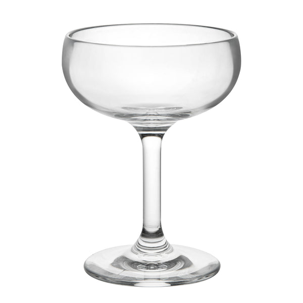 Restaurantware Bev Tek 7 Oz Polycarbonate Champagne Coupe Glass - 3 3/4" X 3 3/4" X 5" - 48 Count Box