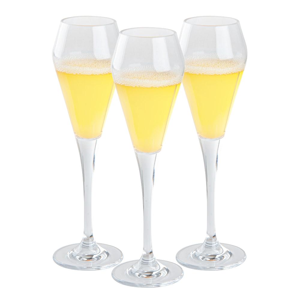 restaurantware Bev Tek 7 oz Polycarbonate Champagne Flute - 2 3/4" x 2 3/4" x 9 1/4" - 48 count box