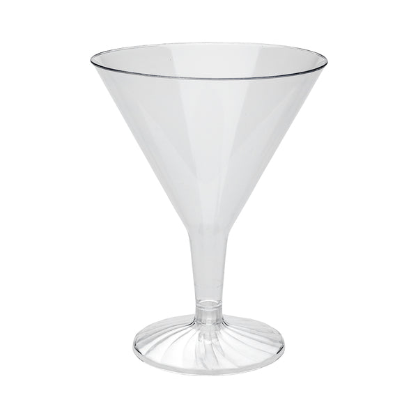 Restaurantware Bev Tek 8 Oz Clear Plastic Martini Glass - 3 1/4" X 3 1/4" X 5" - 100 Count Box