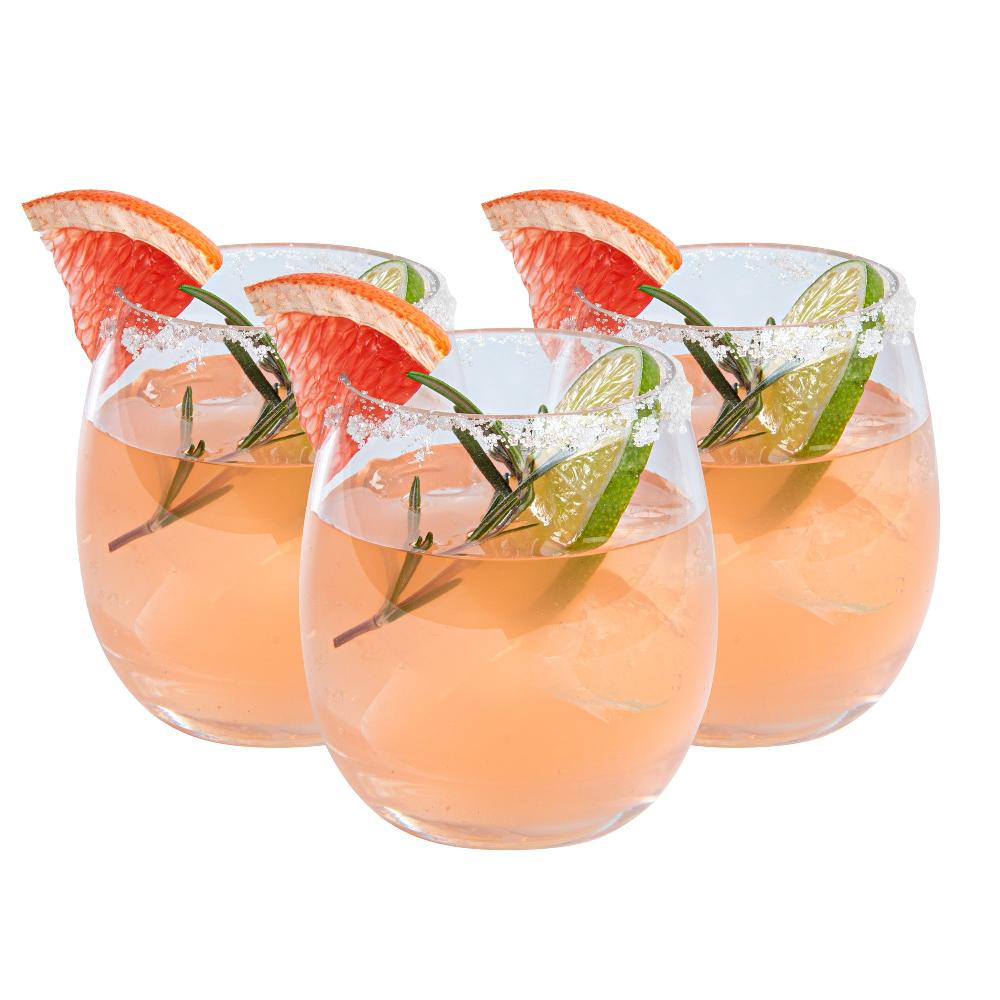 restaurantware Bev Tek 9 oz Polycarbonate Rocks Glass - 3 1/4" x 3 1/4" x 3 1/2" - 48 count box