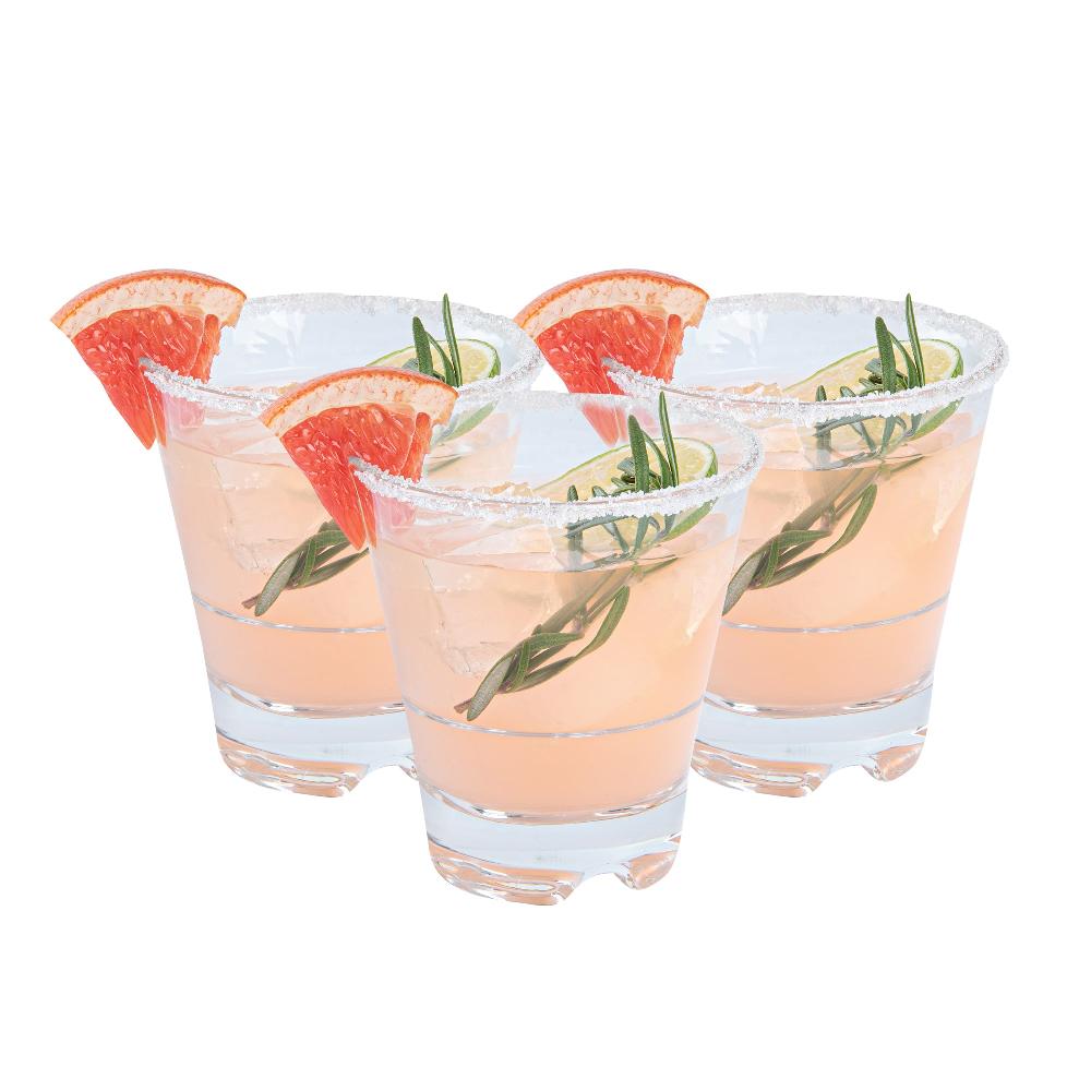 restaurantware Bev Tek 9 oz Polycarbonate Rocks Glass - Stackable - 3 1/2" x 3 1/2" x 3 3/4" - 48 count box