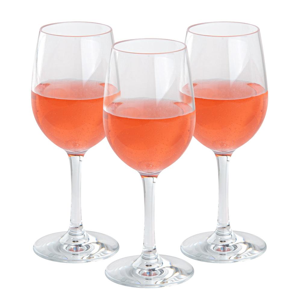 restaurantware Bev Tek 9 oz Polycarbonate Wine Glass - 2 3/4" x 2 3/4" x 7" - 48 count box