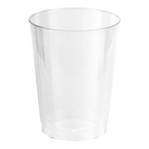 Restaurantware Bev Tek 9 Oz Round Clear Plastic Bevanda Glass - 3" X 3" X 3 3/4" - 100 Count Box