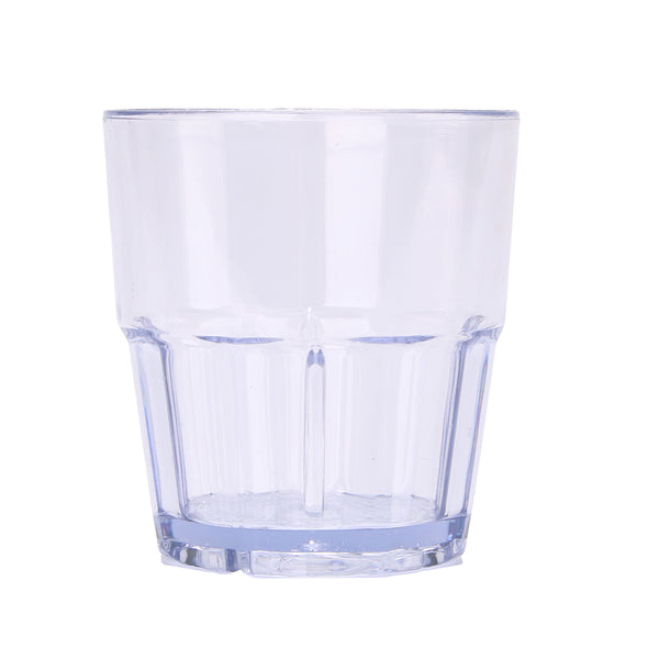 Restaurantware Bev Tek 9 Oz Round Clear Plastic Tumbler - Shatter-Resistant - 3 1/2" X 3 1/2" X 3 1/2" - 50 Count Box