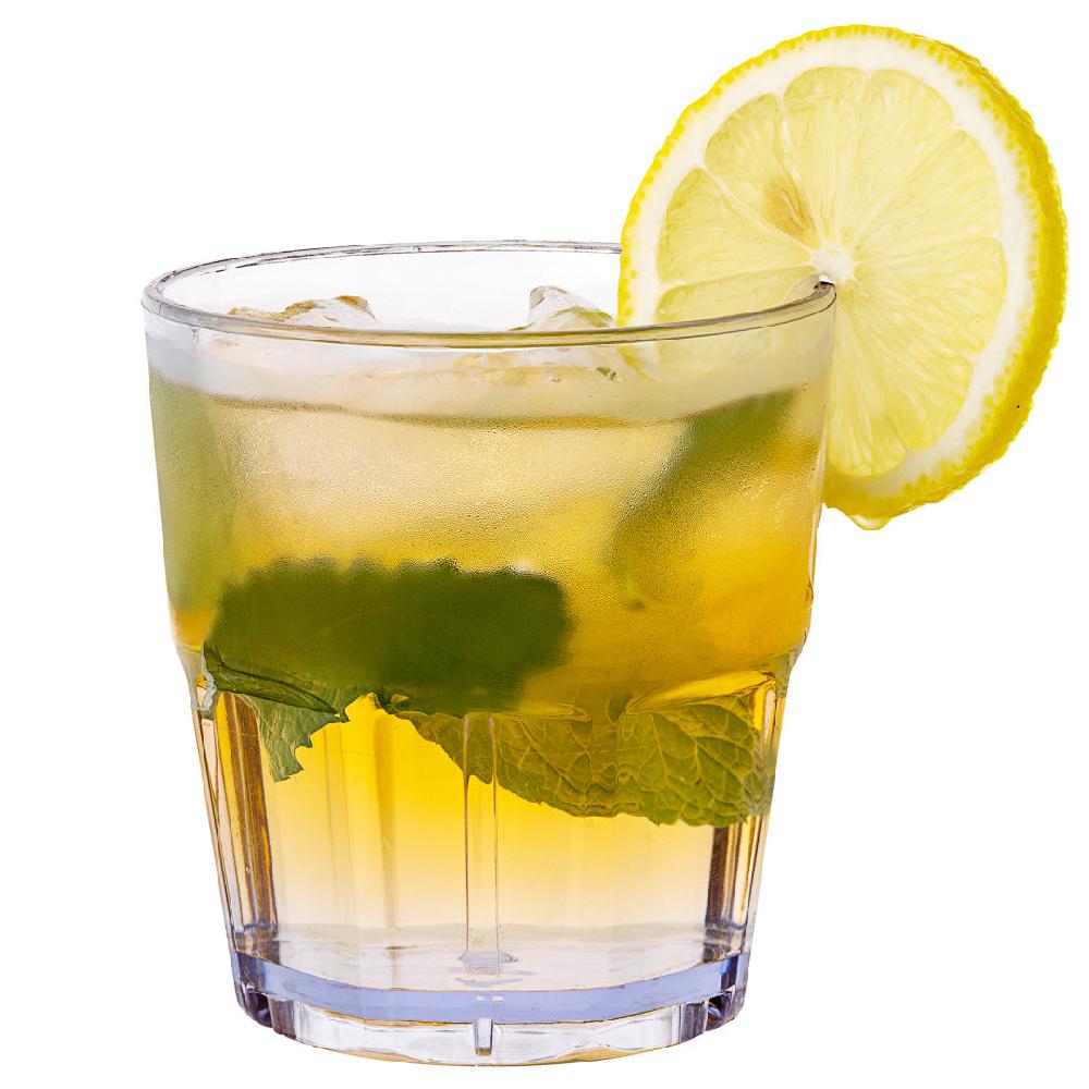 restaurantware Bev Tek 9 oz Round Clear Plastic Tumbler - Shatter-Resistant - 3 1/2" x 3 1/2" x 3 1/2" - 50 count box