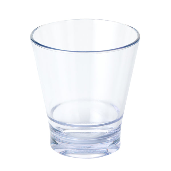 Restaurantware Bev Tek 9 Oz SAN Plastic Old Fashioned Glass - Stackable - 3 1/2" X 3 1/2" X 3 3/4" - 12 Count Box