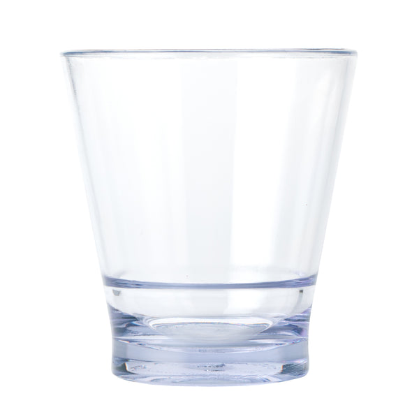Restaurantware Bev Tek 9 Oz SAN Plastic Old Fashioned Glass - Stackable - 3 1/2" X 3 1/2" X 3 3/4" - 12 Count Box