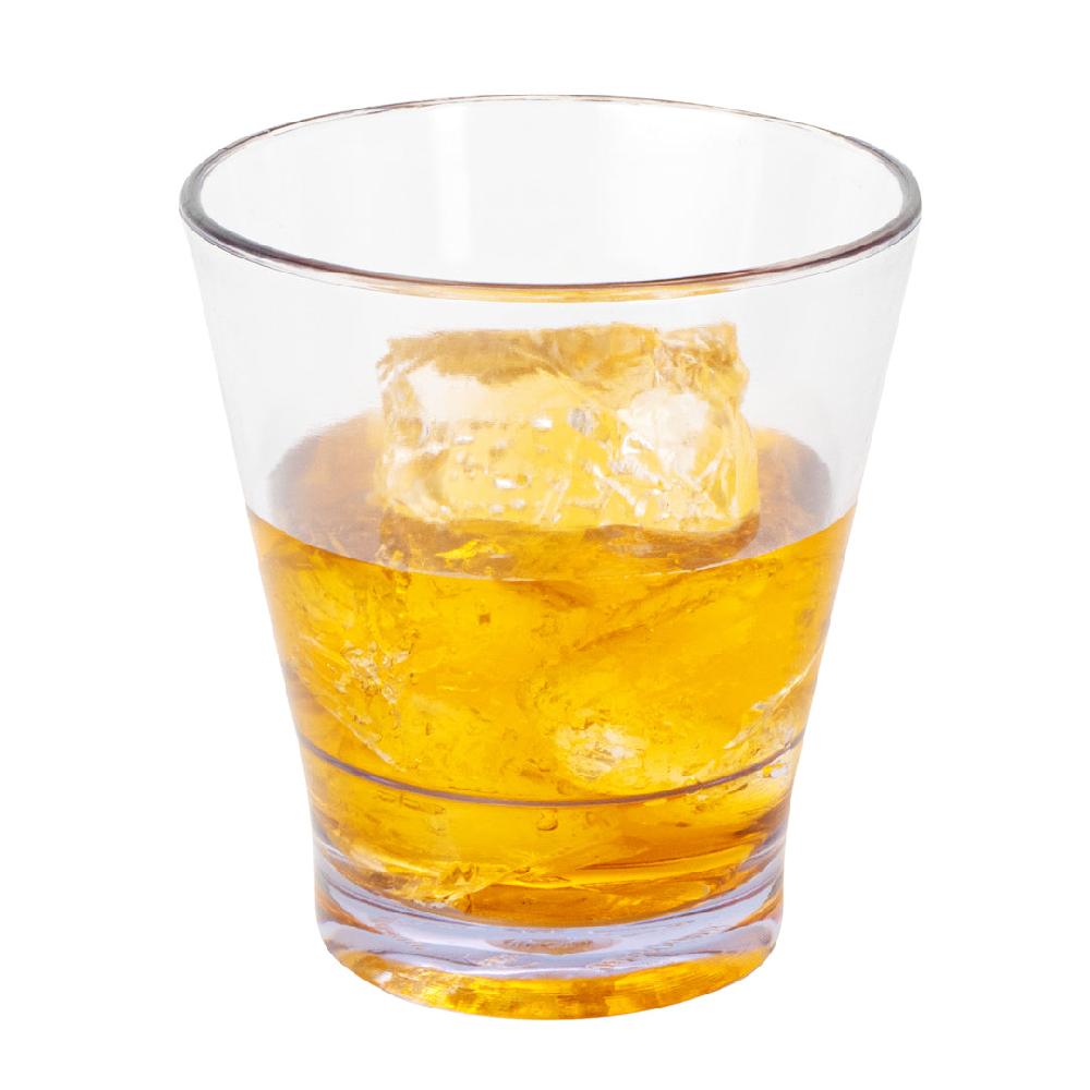 restaurantware Bev Tek 9 oz SAN Plastic Old Fashioned Glass - Stackable - 3 1/2" x 3 1/2" x 3 3/4" - 12 count box