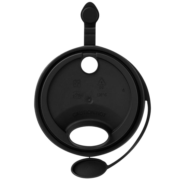 Restaurantware Bev Tek Black Plastic 2-in-1 Straw Or Sippy Cup Lid - With Two Plugs Fits 12 16 And 24 Oz - 500 Count Box