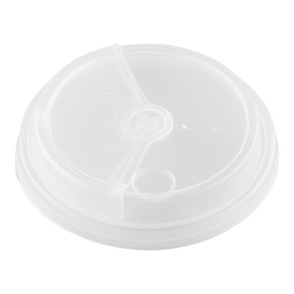 Restaurantware Bev Tek Clear Plastic 2-in-1 Straw Or Sip Hot / Cold Drinking Cup Lid - Fits 12 16 And 24 Oz - 100 Count Box