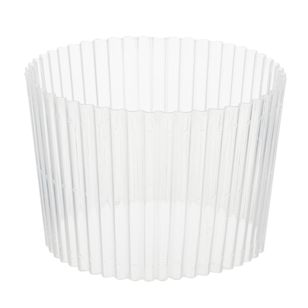 restaurantware Bev Tek Clear Plastic Ripple Hot / Cold Cup Sleeve - Fits 12 16 and 24 oz - 1000 count box