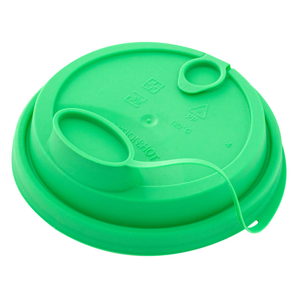 Restaurantware Bev Tek Green Plastic 2-in-1 Straw Or Sippy Cup Lid - With Two Plugs Fits 12 16 And 24 Oz - 500 Count Box